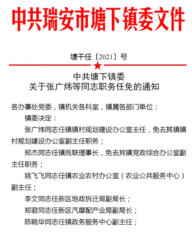 瑞安市审计局最新人事任命公告